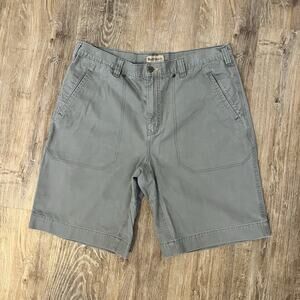 Ruff Hewn Men's Gray Chino Shorts Cotton Flat Front Button Pockets
